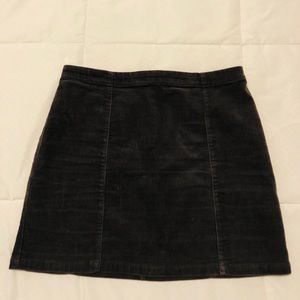 Corduroy Gray Mini Skirt
